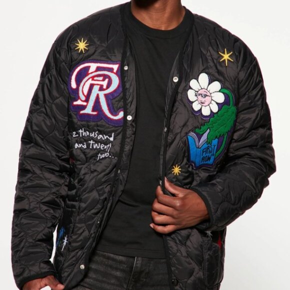 First Row Quilted Patchwork Jacket *Black Size XXL - Picture 1 of 5